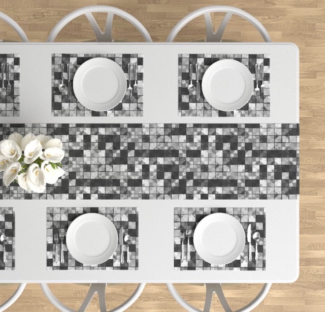 Black and White Table Linens by Gingezel at Roostery